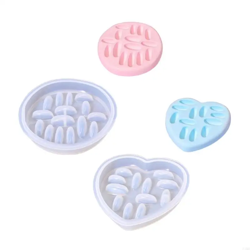 

Flexible Silicone Mold For DIY Jewelry Storage Trays In Round And Heart Shapes F3MD