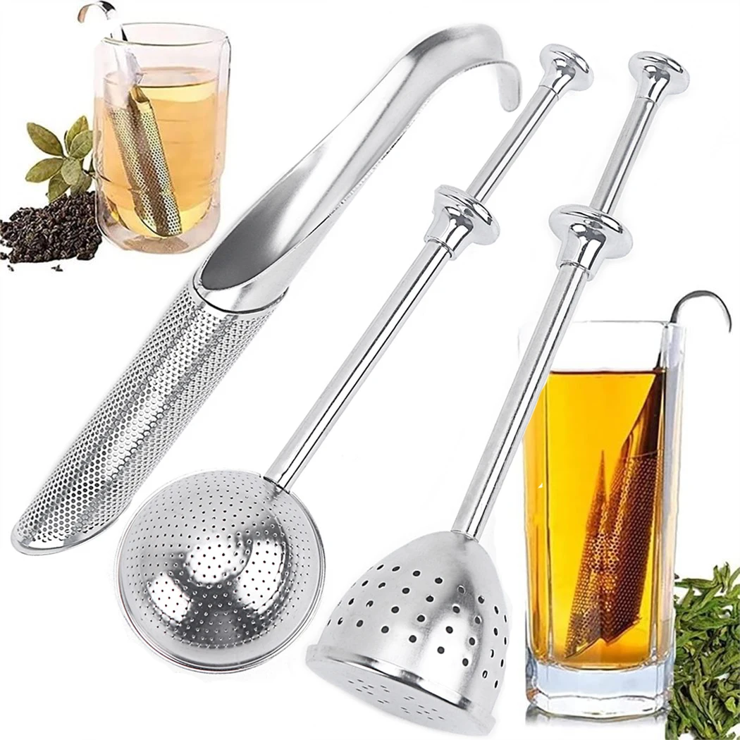 Tea Infuser Stainless Steel Sphere Mesh Tea stretch Strainer Coffee Herb Spice Filter Diffuser Handle Tea Ball Match Tea Bags