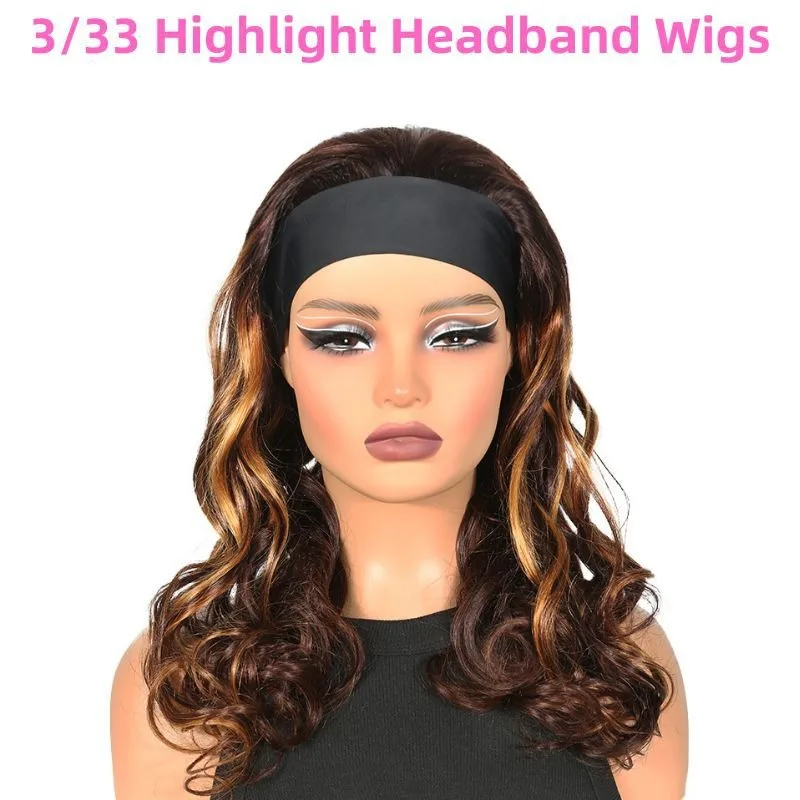 عالية الجودة الأوروبية والأمريكية شعر مستعار شعر حقيقي المرأة الحرير الجليد عقال 3/33 لون آلية الصباغة القبعات المظهر الطبيعي