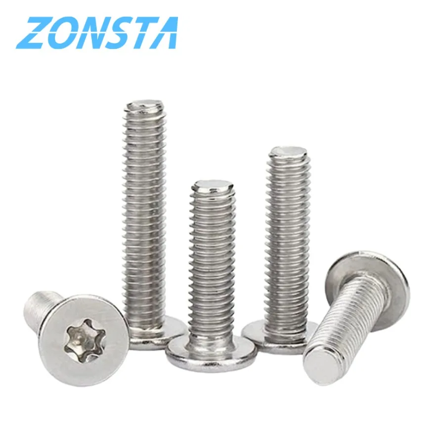 10pcs/lot 304 Stainless Steel CM Torx Six-Lobe Ultra Thin Super Low Ultrathin Flat Wafer Head Screw Bolt M2 M2.5 M3 M4 M5 M6 M8