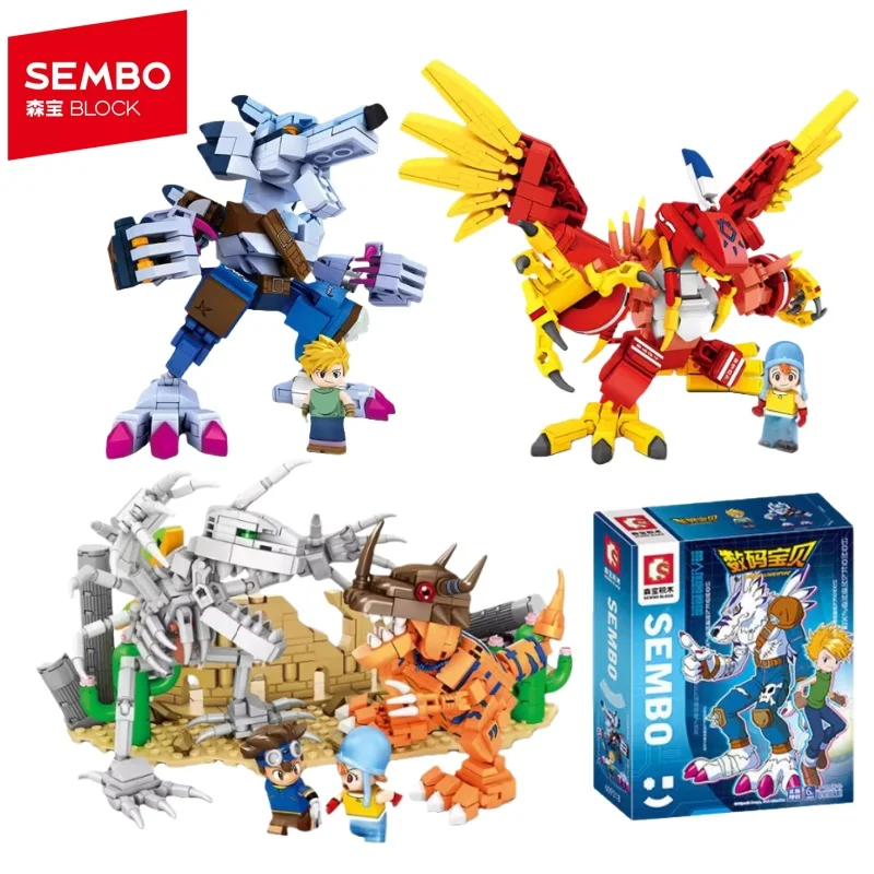 

SEMBO BLOCK Digimon Adventure Mechanical Building Blocks Articulated Model Kids Toys Greymon Statue Gift Set Combination Puzzle