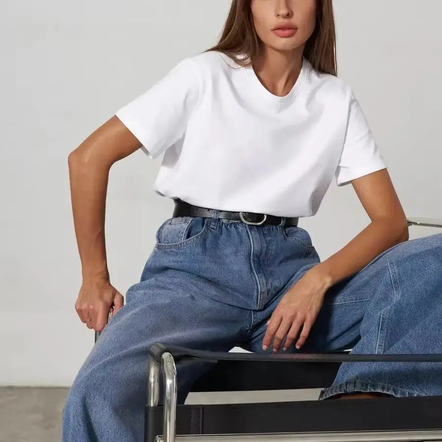 

Women's Summer Fashionable Casual round Neck Short Sleeve T-shirt Versatile Home Commuting Top Tees