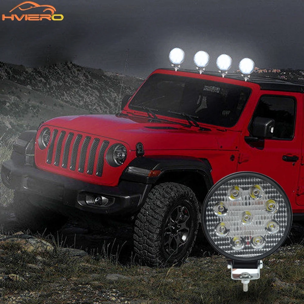 

Trucks Tractor Fog Lamp Headlights 25mm Car 9Led Work Light Spot Mini LED Lamps DC 12V 27W Offroad Lighting Tool IP65 Waterproof