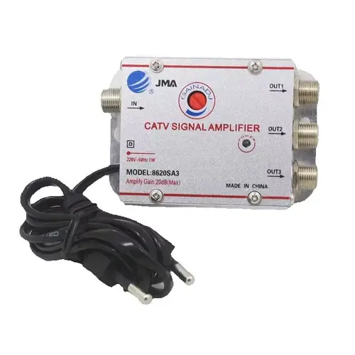 Imagen 1 del producto Amplificador divisor de TV por Cable de 3 vías 8620SA3 20dB amplificador de señal de antena de TV Digital equipos de TV para el hogar 45Mhz a 860MHz enchufe de la UE 220V
