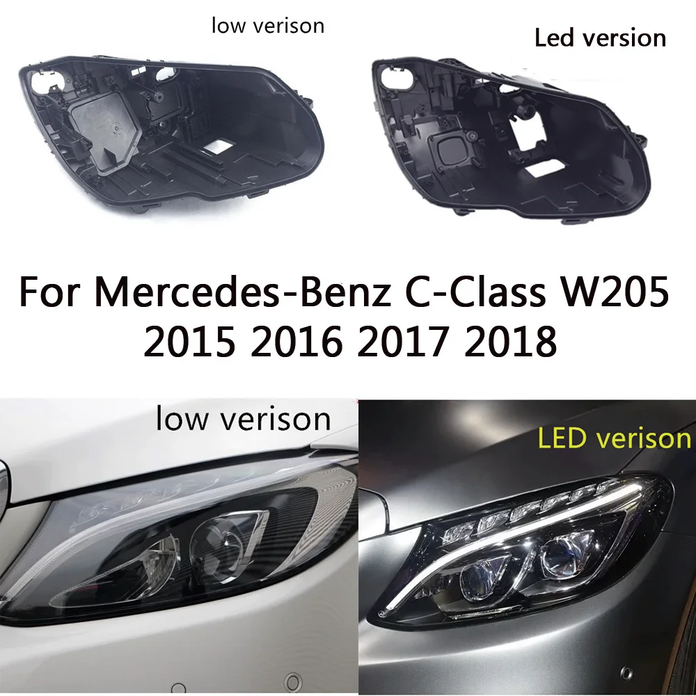 

Headlight Base For Mercedes-Benz C-Class W205 2015 2016 2017 2018 Headlamp House Car Rear Base Front Auto Headlight Back House