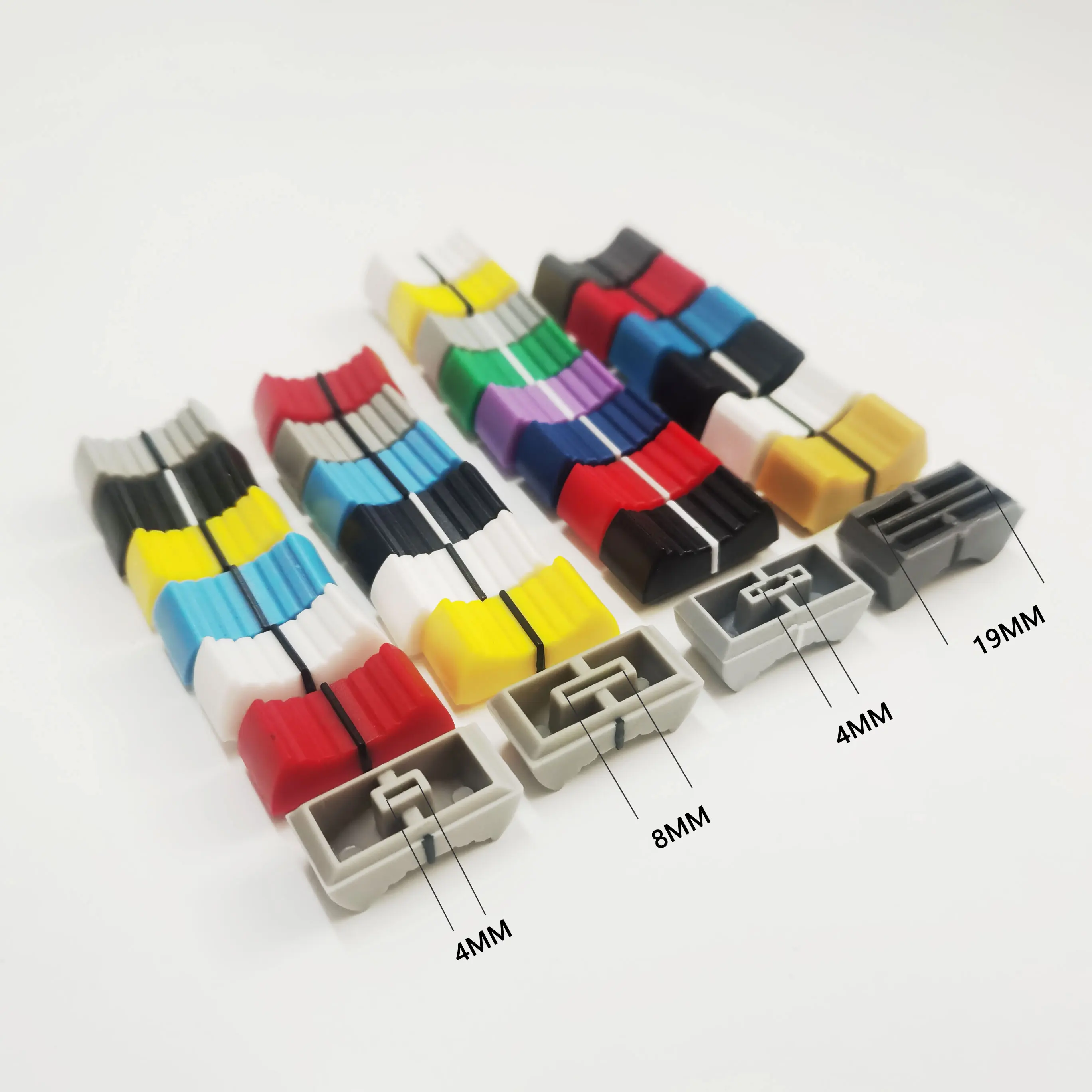 10pcs mixer fader cap straight slide potentiometer fader button / Playing discs knob cap 4mm hole audio adjustment cap