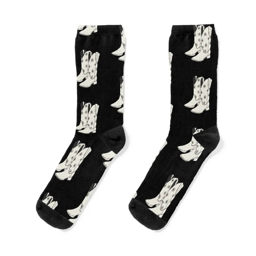 Flowers In A Cowboy Boot Socks ankle retro Men Socks Women's