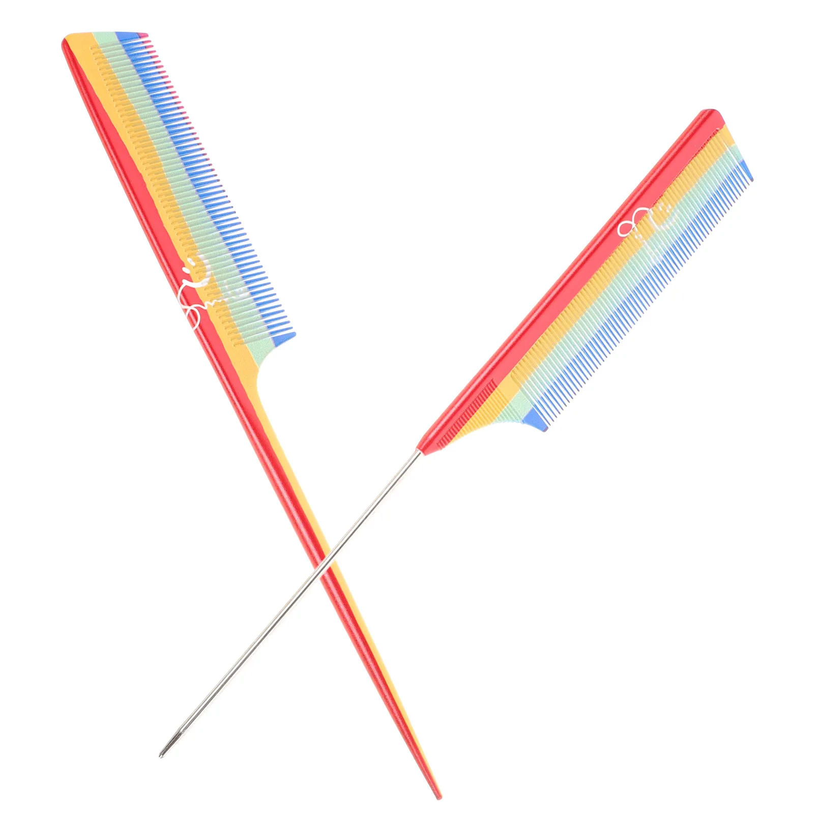 2Pcs Rat Tail Comb Hair Styling Tool Professional Parting Teasing Fine Tooth Comb for Hair Coloring Highlight Sectioning Salon