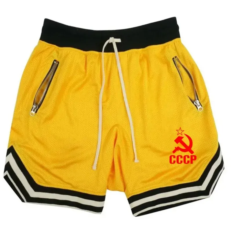 Summer CCCP Russia Men's Casual Fashion Basketball Shorts Brand Multicolor Hip Hop Men's Comfortable Casual Basketball Pants