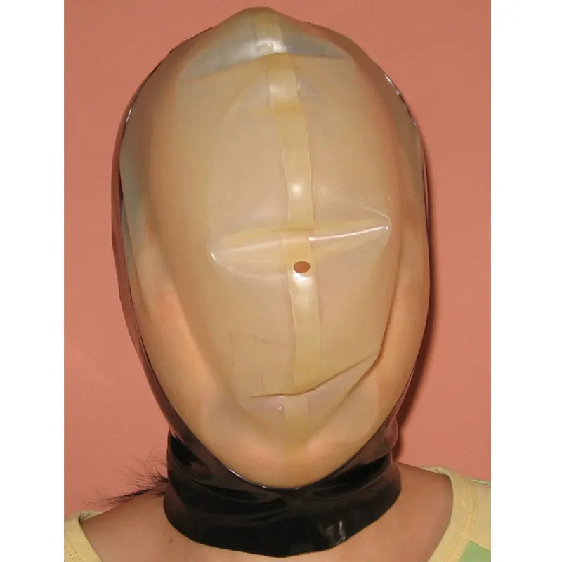 Latex Hood Rubber Mask  Sexy Halloween Cosplay Costumes for Men Women Breath Control Suffocate LATEX MASK