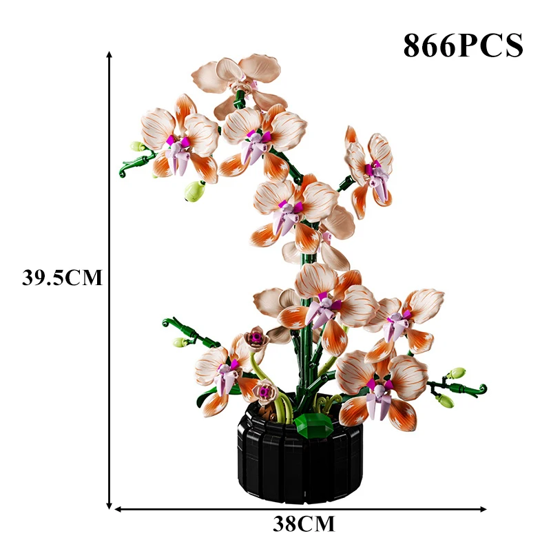 Creatieve Orchidee Cymbidium Eeuwige Bloemen Potplant Bouwstenen Simulatie Phalaenopsis DIY Bricks Speelgoed Valentijnsdag Cadeau