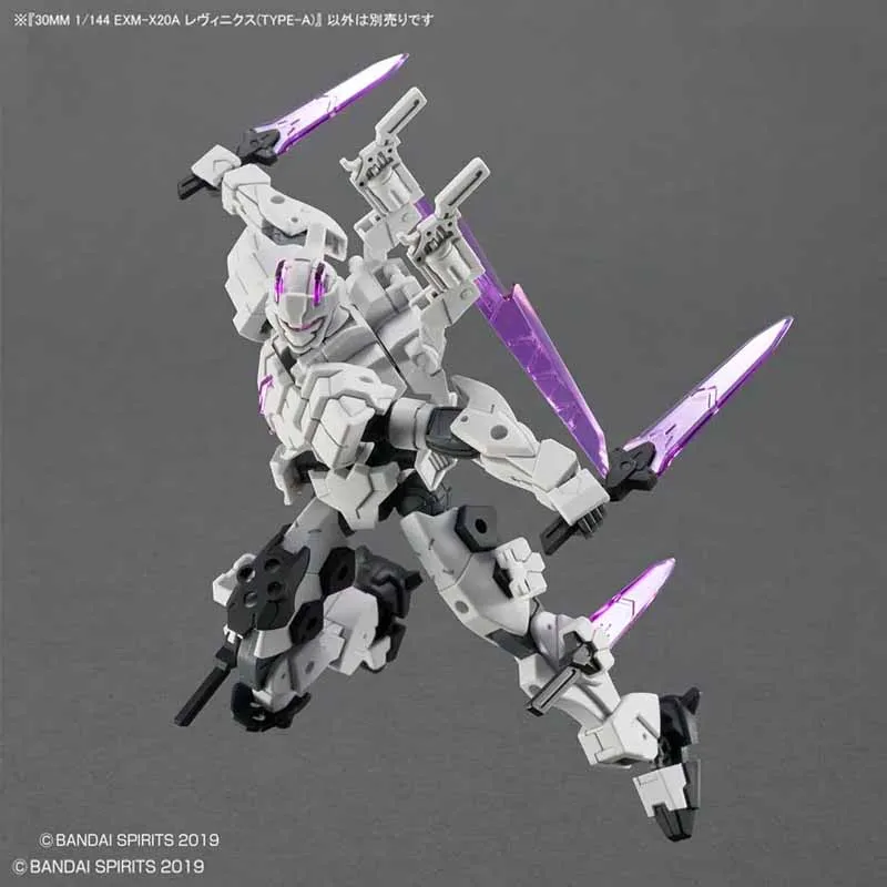 반다이 오리지널 30MM 1/144 EXM-X20A 레비닉스 [타입-A] 애니메이션 액션 피규어 조립 모델 장난감