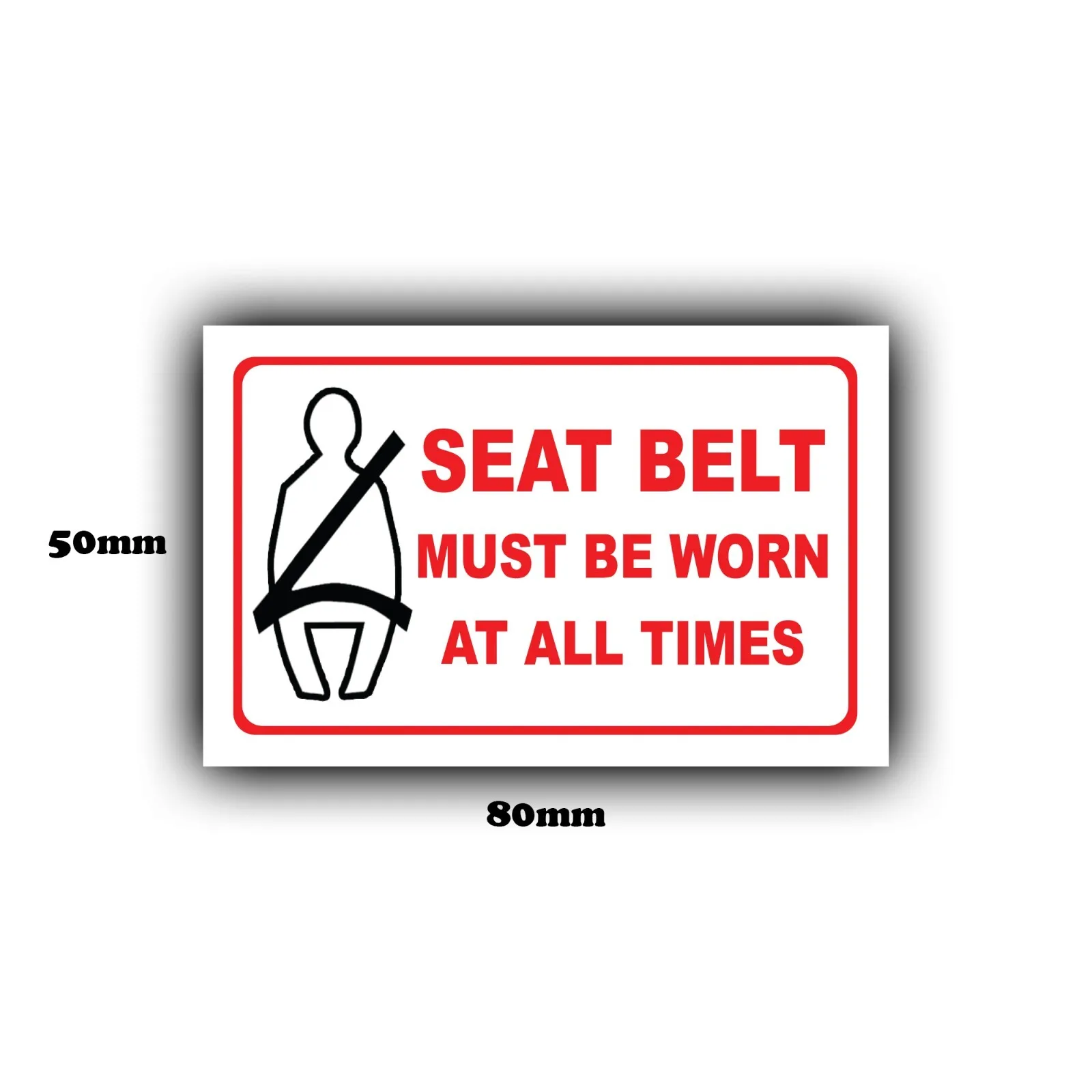 4 عبوات من ملصقات حزام الأمان التحذيرية مقاس 80 × 50 مم لملصق علامة أمان نافذة السيارة #3