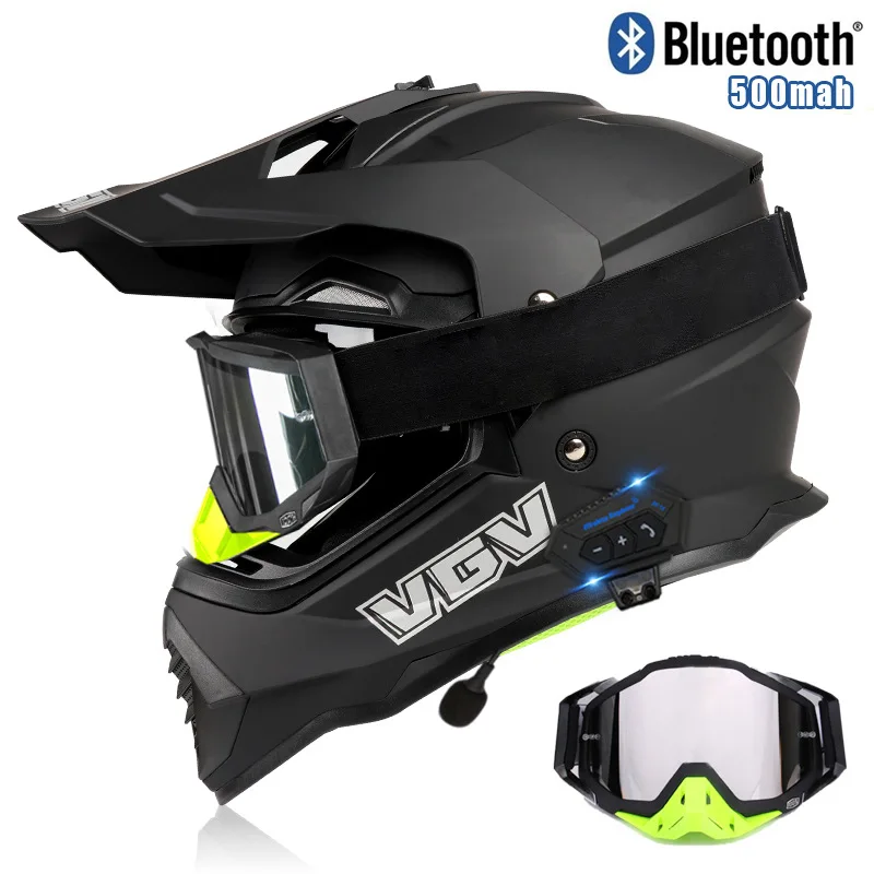 

VGV Motocross ECE DOT Safety Certification Motorcycle Helmet Motorcycle Rally Cycling Cross Country Bluetooth Full Face Cascos