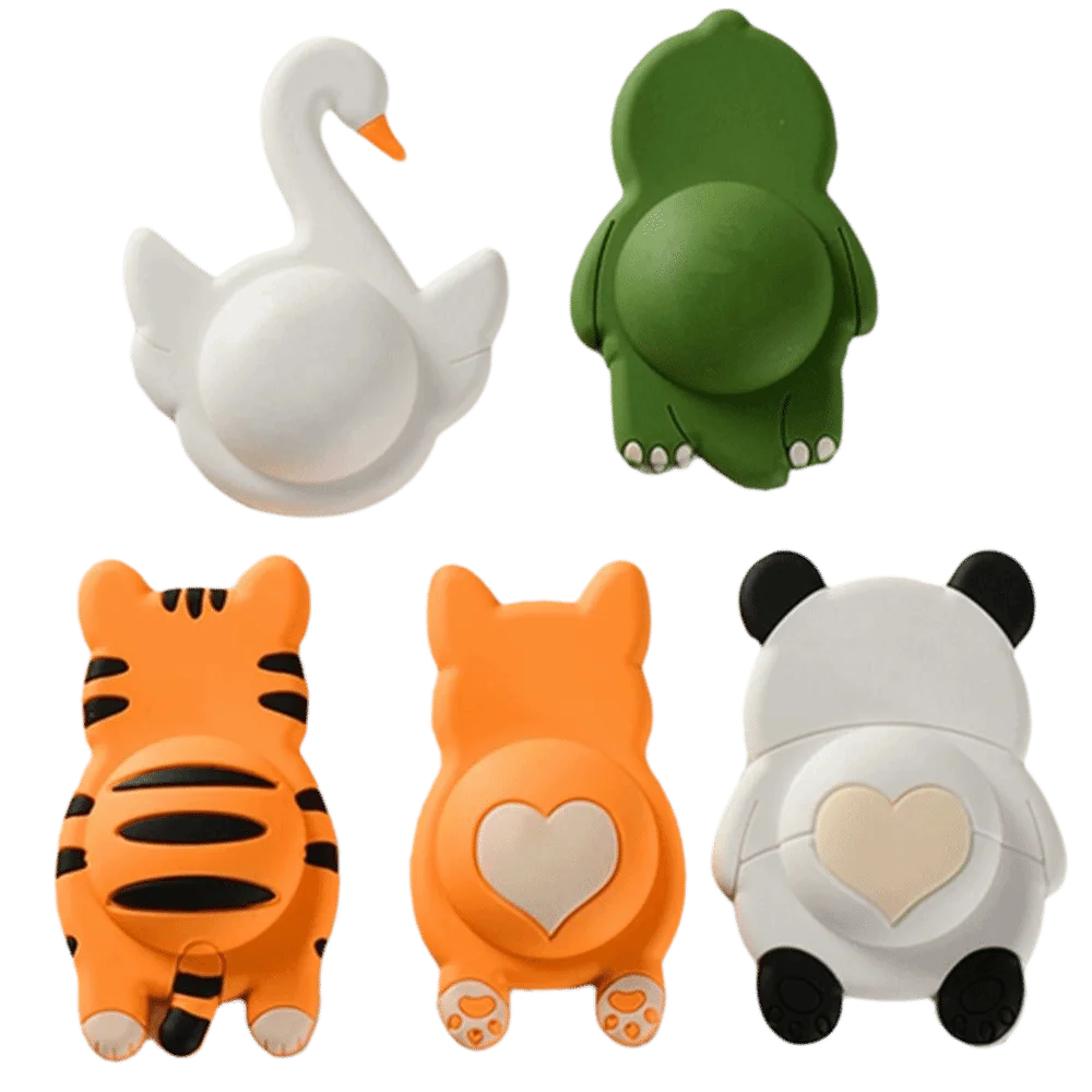 Creative Silicone Door Stopper Self-adhesive Anti-collision Wall Protector Anti-Shock Cartoon Animal Doorknob Bumper for Home