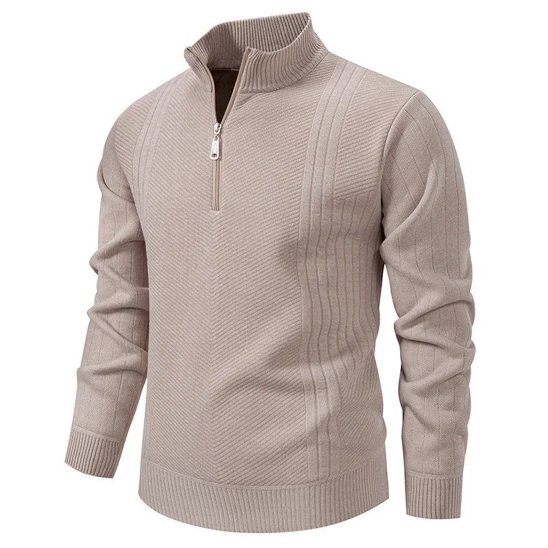 Fashion Men Sweater Autumn Winter Pullover Men's Casual Stand Collar Sweater Jacket