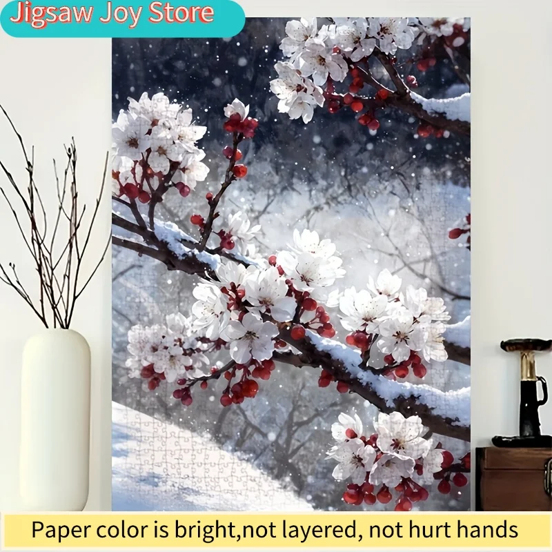 

Сливовый цветок в снегу, Лин Хань открывает сцену в одиночестве, пазл из 1000 деталей - интеллектуальная головоломка, игра для самостоятельной сборки, Рождество