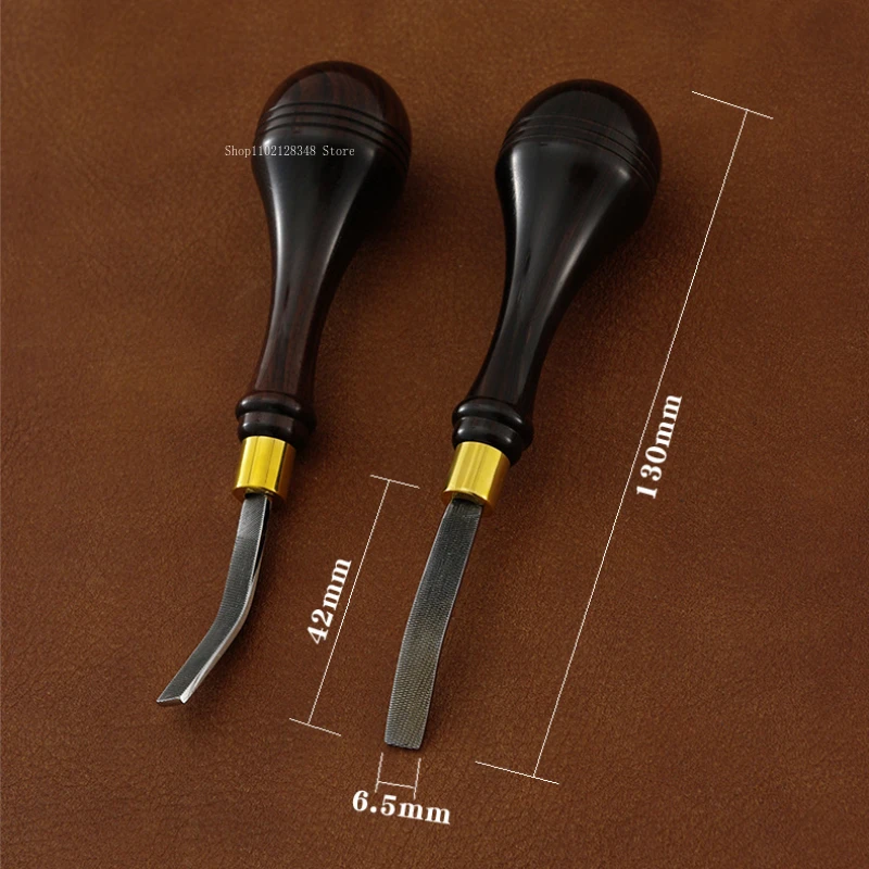Leather Tool Roughing File Steel Cutter Head Wood Handle  DIY Belt Surface Grinding Rough Treatment/easy Bonding Leather Tool