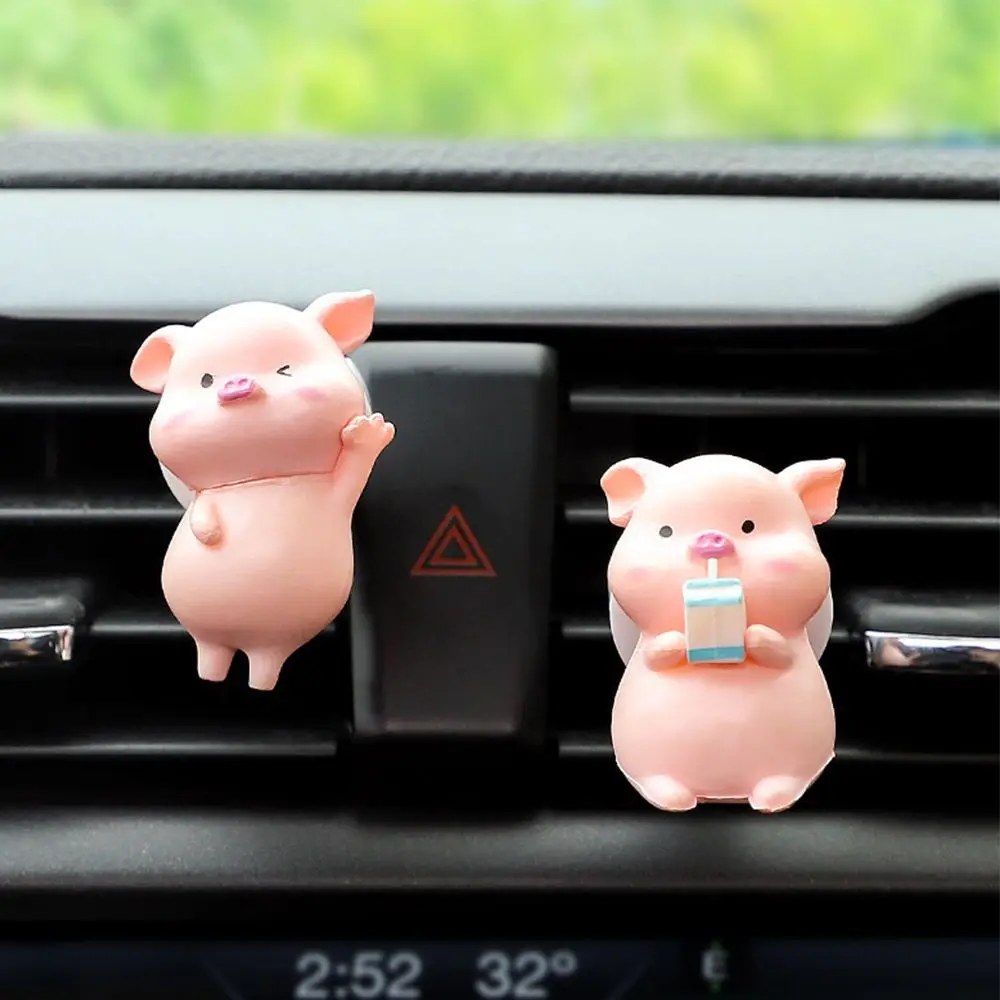 Cute Pig Car Air Freshener Air Conditioning Outlet Decoration Car Accessories Interior Car Aromatherapy Clip Perfume Clip