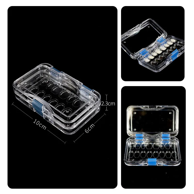 Dental Tooth Box With Film Denture Veneers Box With Membrane Denture Storage Box With Hole Teeth Case Dentistry Lab Material