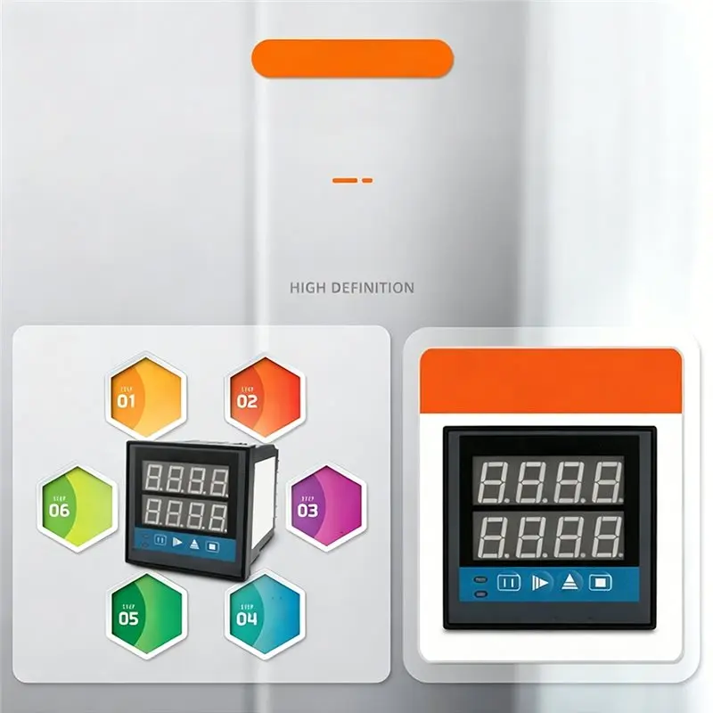 YH72 AC220V Dual Digital Display Timer Relay, Programmable Industrial Counter Hour Meter Totalizer, Multifunction
