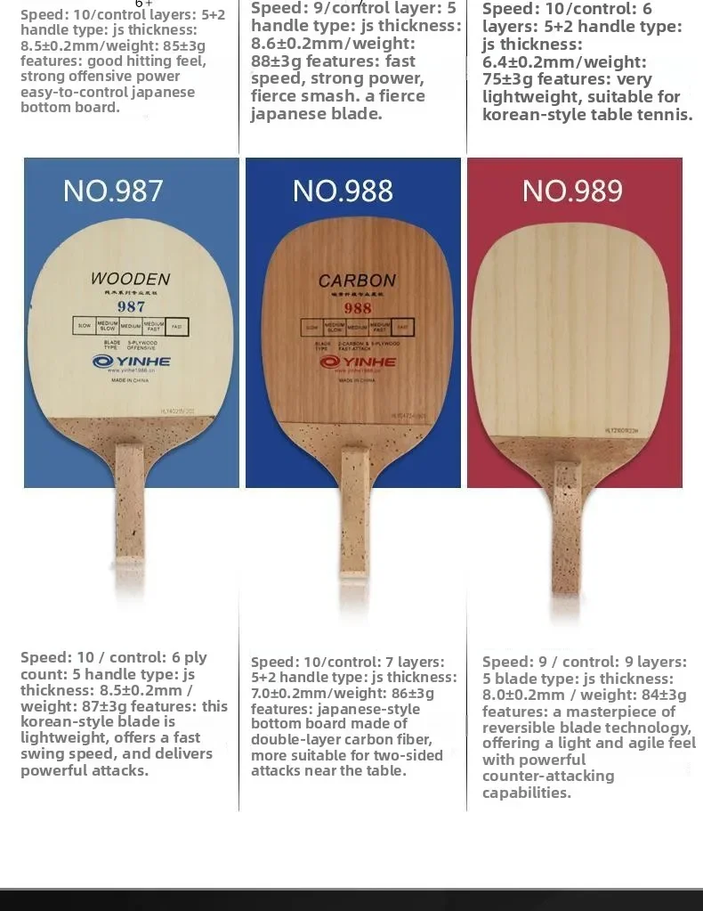 YINHE Tischtennisschläger 988 982 984 985 Hinoki Japanischer Penhold Tischtennisschläger aus Zypresse – Detail 11