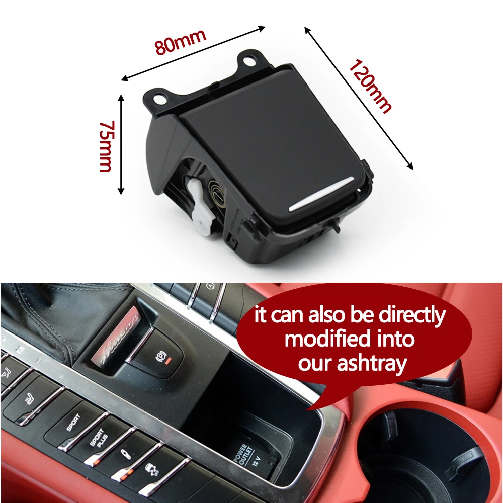 Car Center Console Ashtray Box With Insert Liner Case Cigarette Lighter For  Porsche Macan 95B 2014 2015 2016 2017 2018 2019 2020