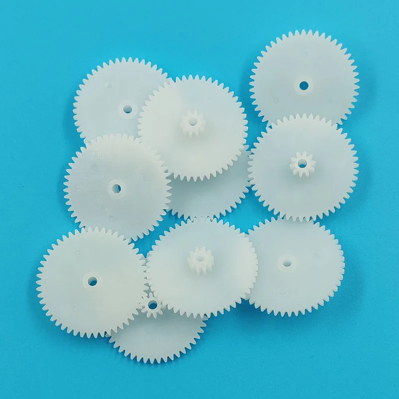 50102A 50102B 0.5M Gears OD26mm 50 Teeth 10 Teeth 2mm Hole Plastic Double-Layer Gear Toy Accessories 50+10T