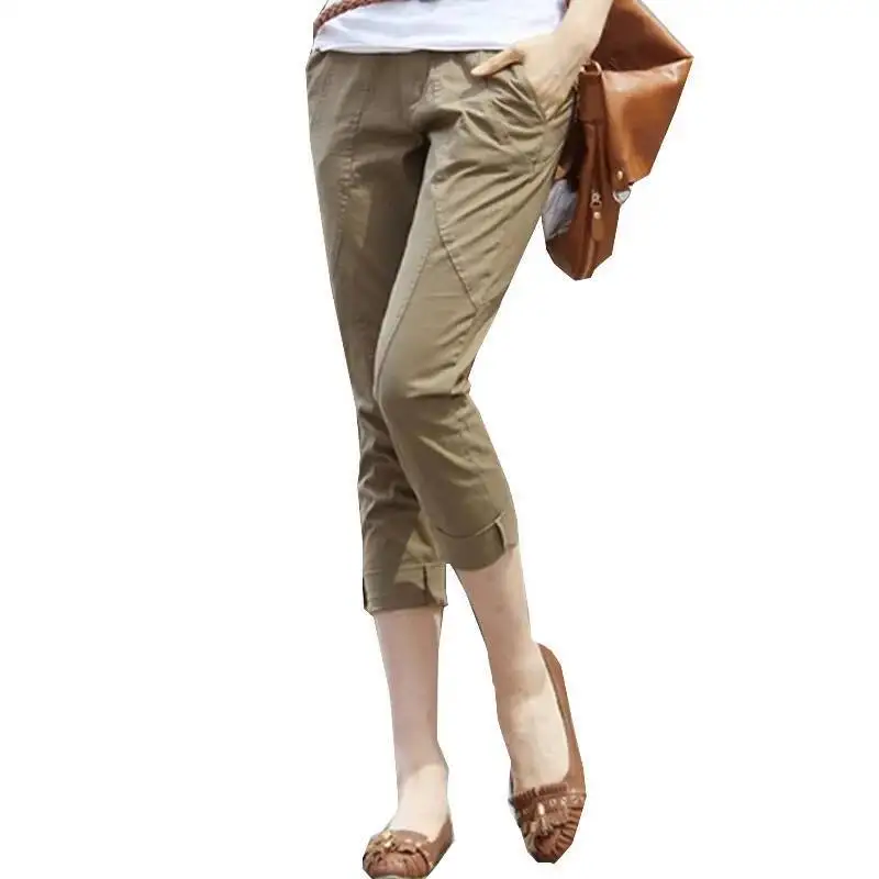 

Women's Pants Capris Female 2025 New Fashion Elegant Loose Mid Waist Harem Pants Summer Casual Calf-Length Pants