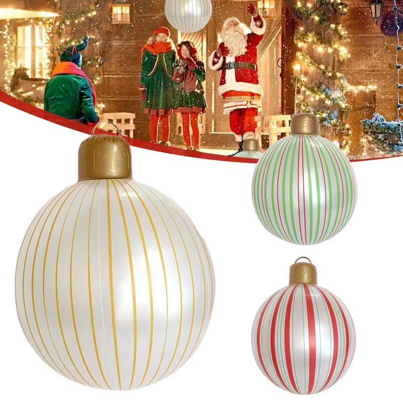 

Jumbo 40cm Outdoor Inflatable Christmas Ball Decorations Weatherproof PVC Material for Holiday Lawn Garden and Festive Parties