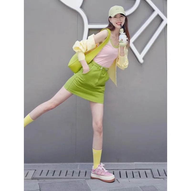 

Summer Dopamine Outfit For Women 2026 New Sunscreen Shirt Camisole Slimming Skirt Three-Piece Set