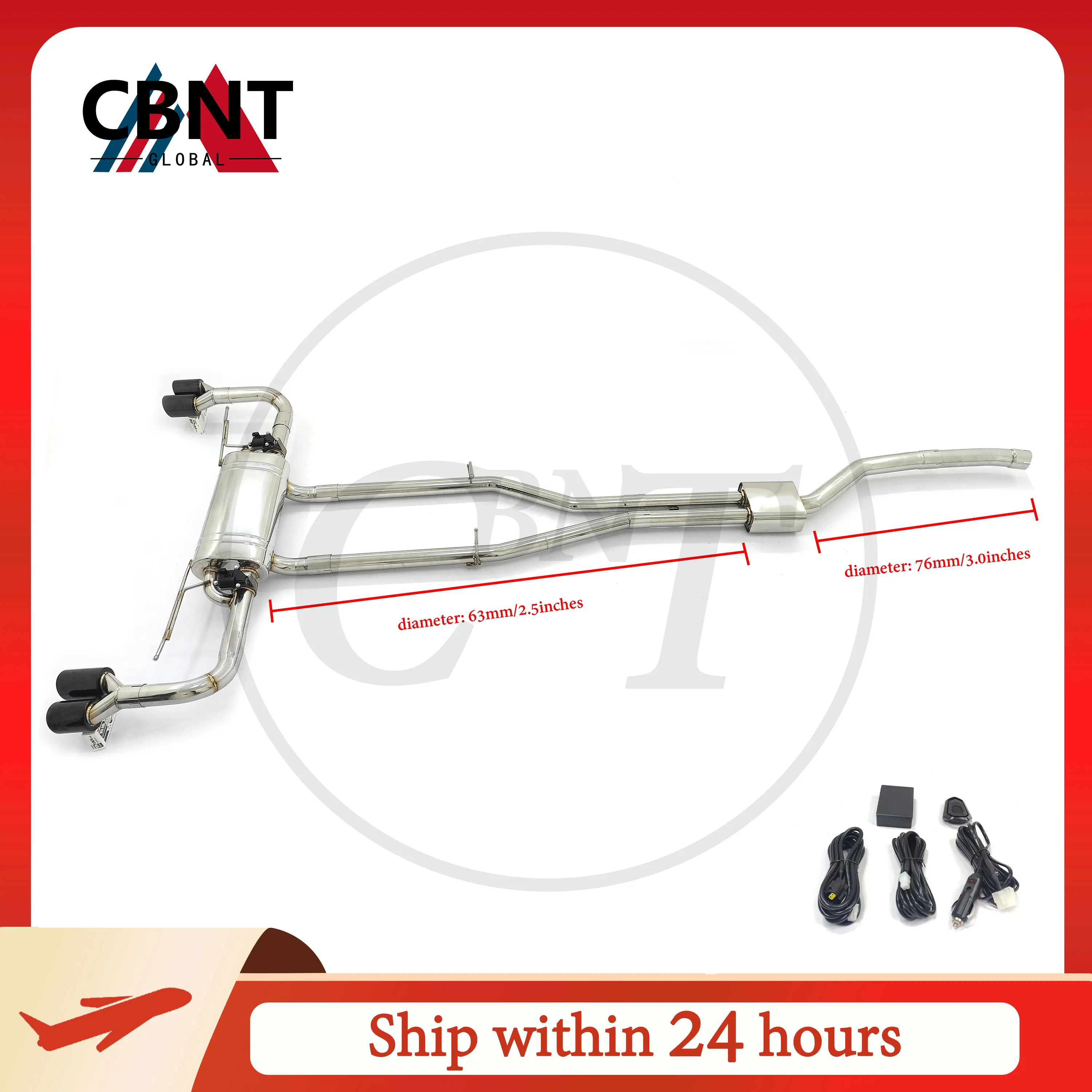 

CBNT for BMW X5 G05 X6 G06 X7 G07 B58 3.0T 2019-2022 Exhaust Catback with Valve Muffler SS304 Tuning Valved Exhaust-pipe System