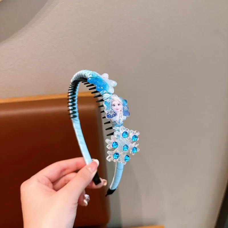 Kawaii Anime Frozen Headband Children's Crown Dress Accessories Girls Baby Princess Elsa Headdress Jewelry Party Decoration Gift image 5