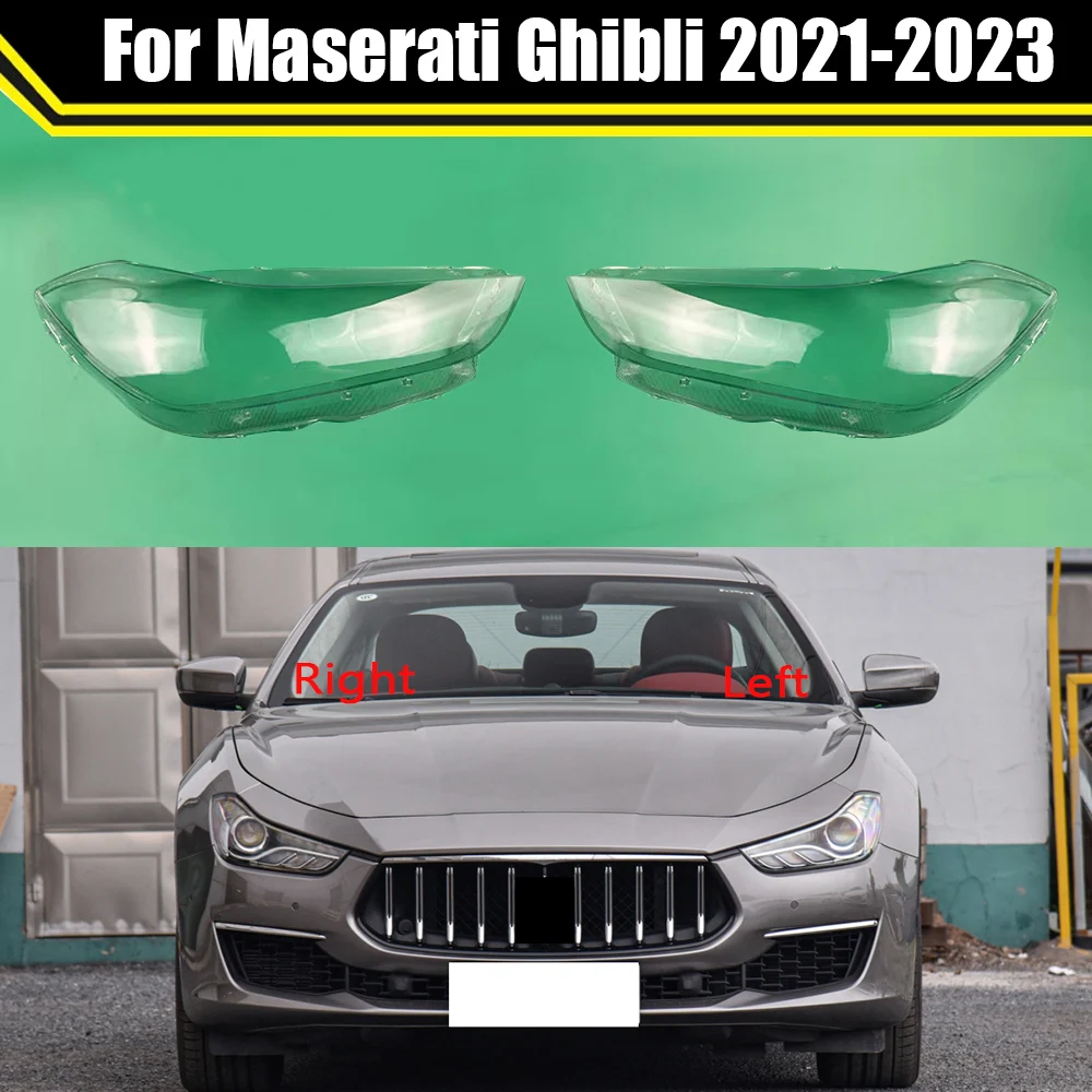 

Car Front Lens Glass Light Lamp Case Headlamp Shell For Maserati Ghibli 2021 2022 2023 Transparent Lampshade Headlight Cover