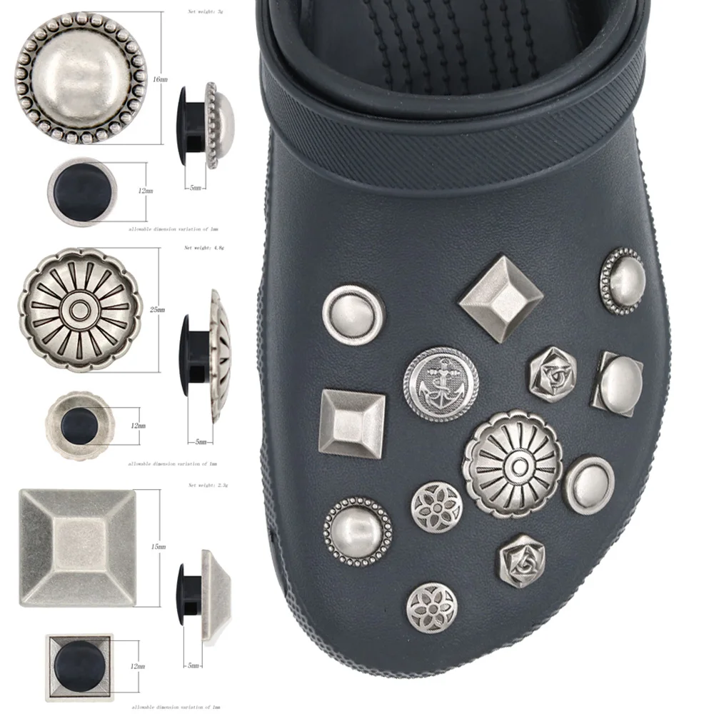 

1 Pcs Halloween Pins Croc Charms Sandalias Metal Flower Pins Shoes Pines Sandals Decorations Shoe Accessories Adornos W-15