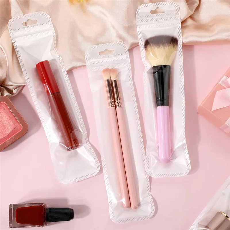 AEF7-100Pcs Pen Packaging Bags, Transparent Pen Bags For Beaded Pens Resealable Pouch Zipper Storage Bags For Pen Keychain