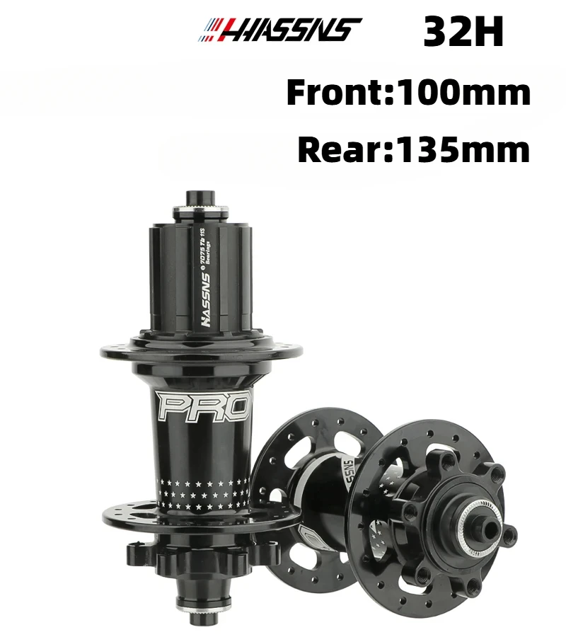 HASSNS PRO7 32H Rear Hub Quick Release 32Holes Freehub MTB Four Palin 7-12Speed Noisy Cube Bicycle Six Pawl Three Teeth Hubs