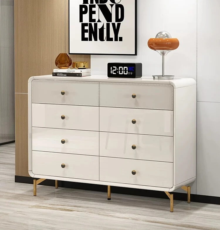 Light luxury chest of drawers, chest of drawers, simple modern chest of drawers, bedroom, bedside storage cabinet, saddle leathe