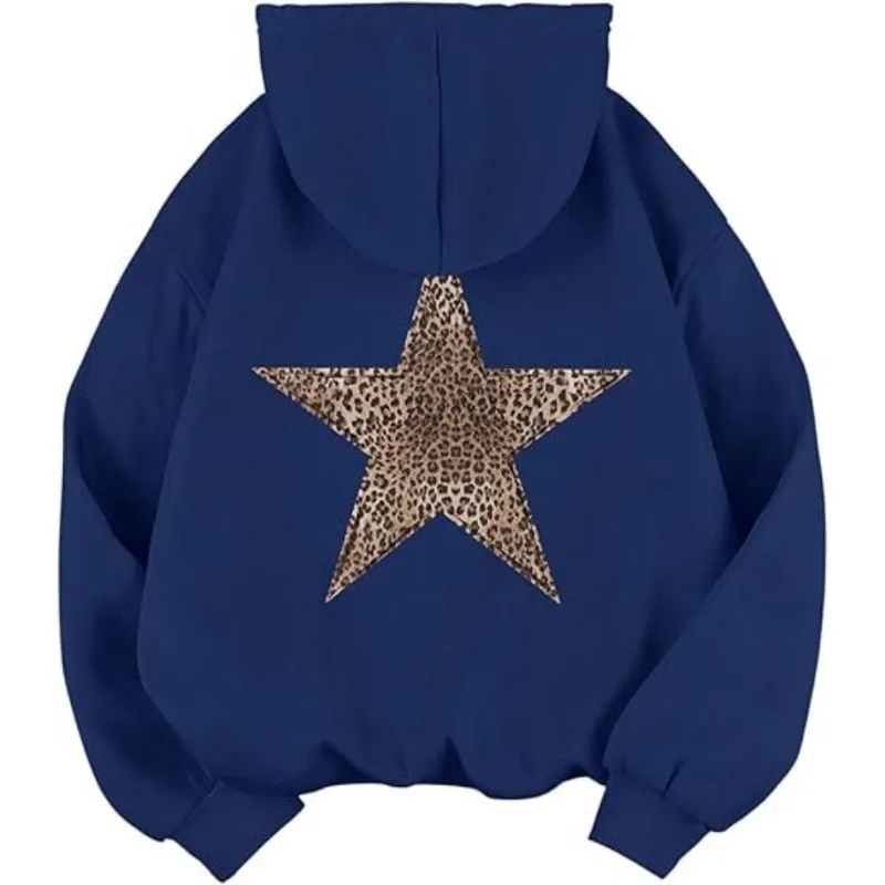 ستار جرافيك هوديس Y2k ليوبارد طباعة مقنعين البلوز الفهد هوديي الشارع الشهير للجنسين البلوز القمم ملابس الشتاء النساء