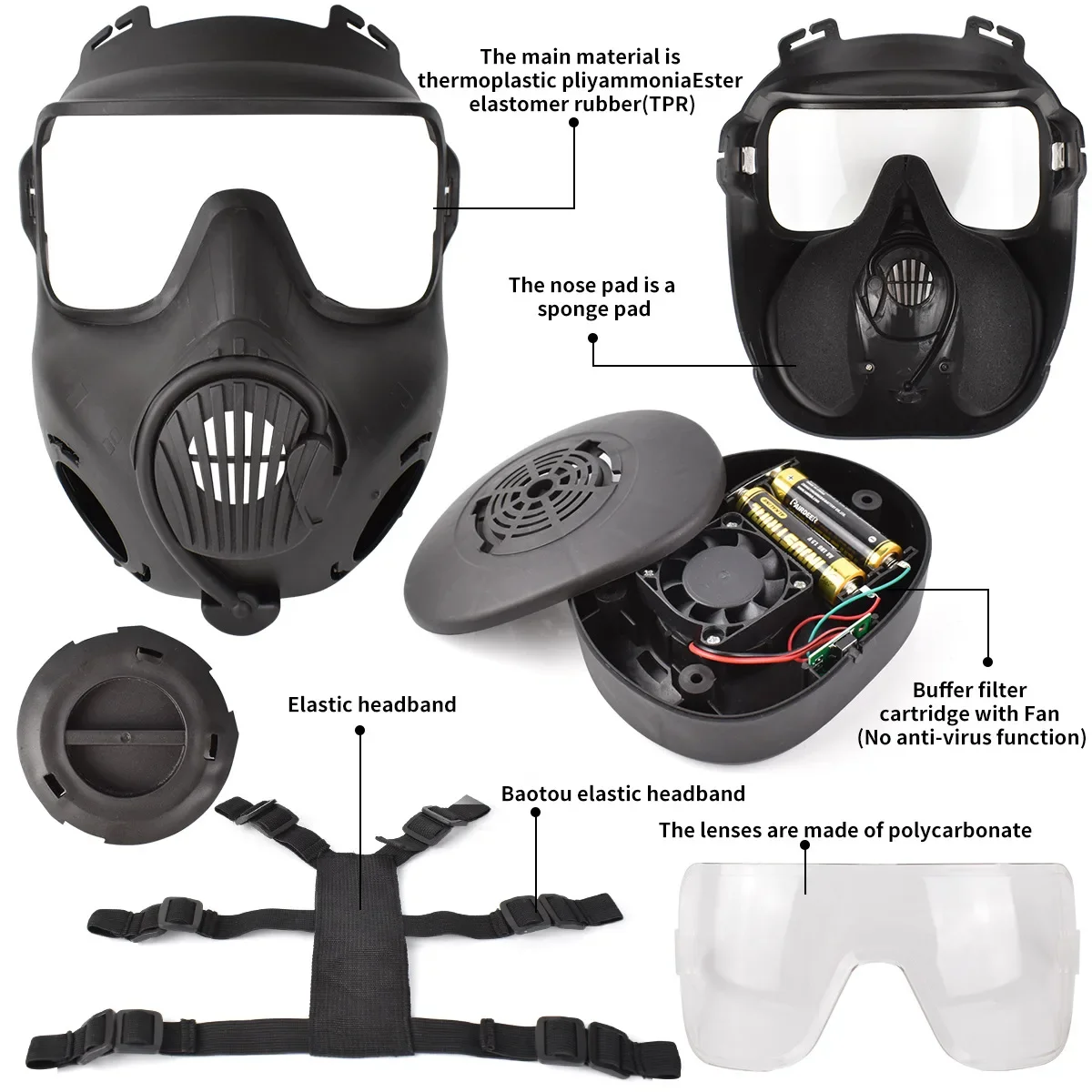 Tactical Gas Mask with Fans Seal Team M50 Live CS War Game Military Fan Mask Paintball Airsoft Mask