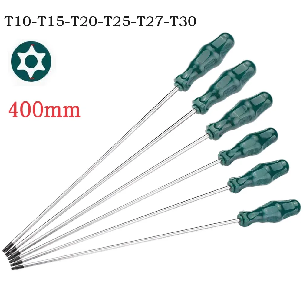 For T10 T15 T20 T25 T27 T30 Magnetic Screwdriver Repair Work Narrow Spaces 400mm 15.7in Ergonomic Handle Design