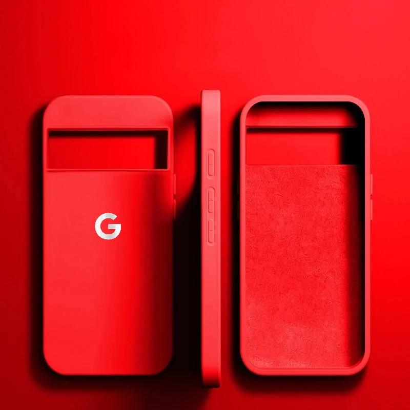 Hochwertige Flüssig-Silikon Handyhülle für Original Google Pixel 11 10 9 Pro XL 8 7 A Pro Stoßfester Schutz Weiche Rückseiten-Abdeckung