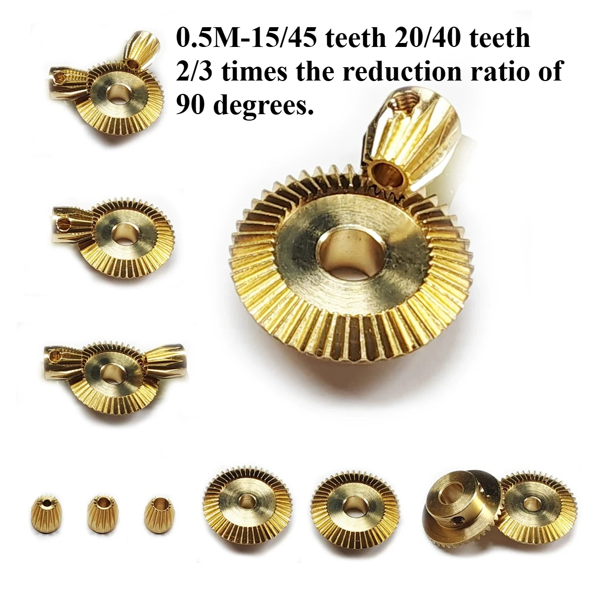 Weiyi Precision Mini Bevel Gear 0.5m 15/45 20/40 Teeth 90-degree 2/3 Multiple Transmission Brass Model Static Change Accessories