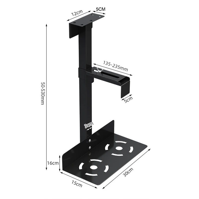 Universal PC Case Holder Under Desk Wall Side CPU Stand Lift Adjustable Computer Mainframe Hanger Host Box Stand Bracket Rack