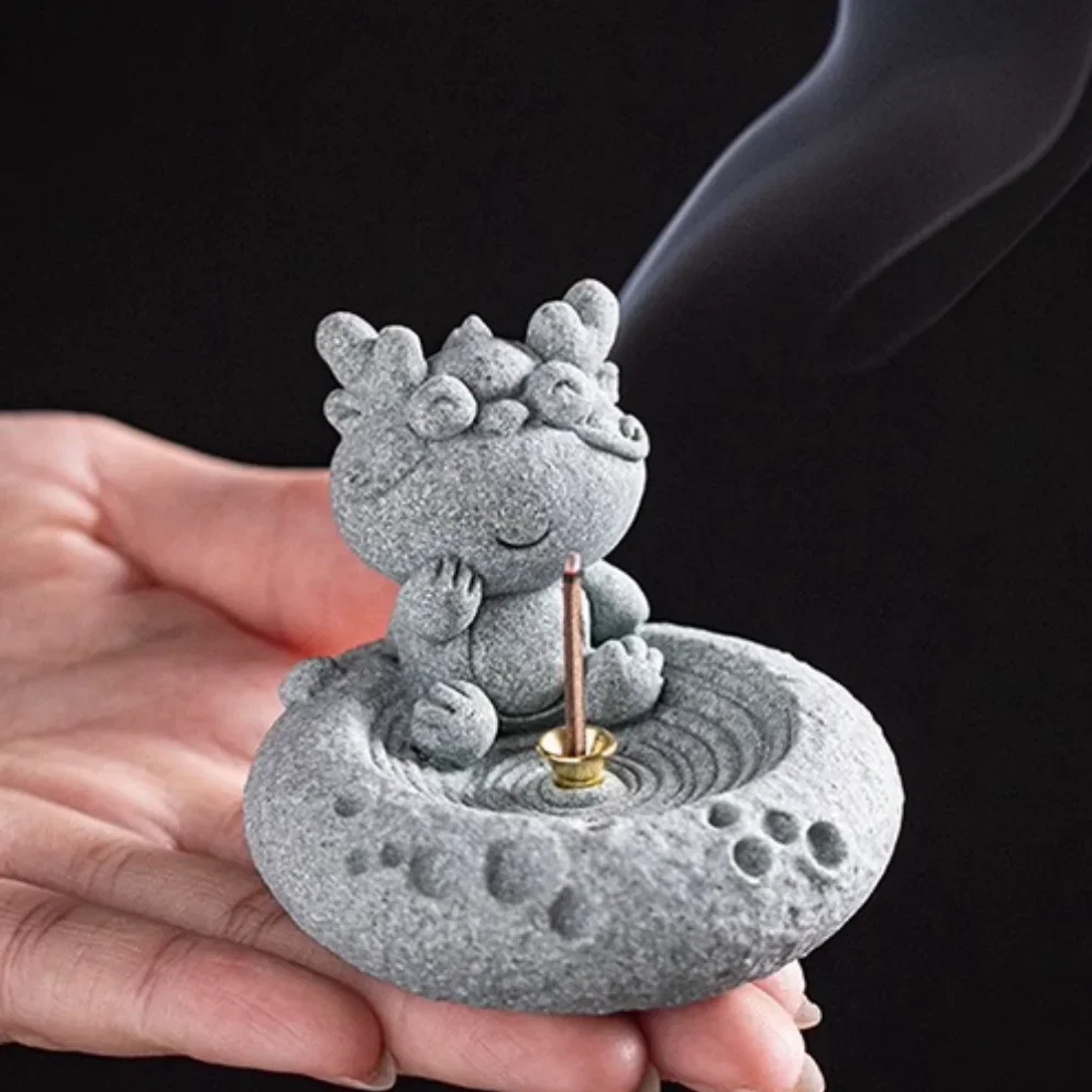 Blue Sand Stone Twelve Zodiac Tea Ceremony Decoration Aromatherapy Chinese Stove Incense Holder Lovely Table Decoration