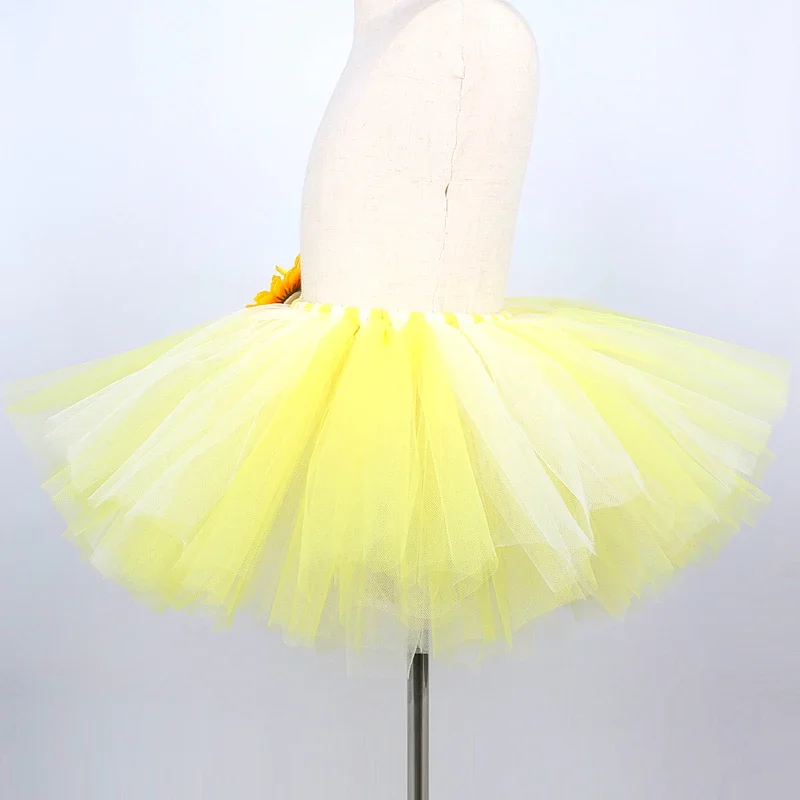 Saia tutu de girassol amarelo para meninas, fantasia havaiana para crianças pequenas, sessão fotográfica, tutus de balé, dança de aniversário @ 0z *