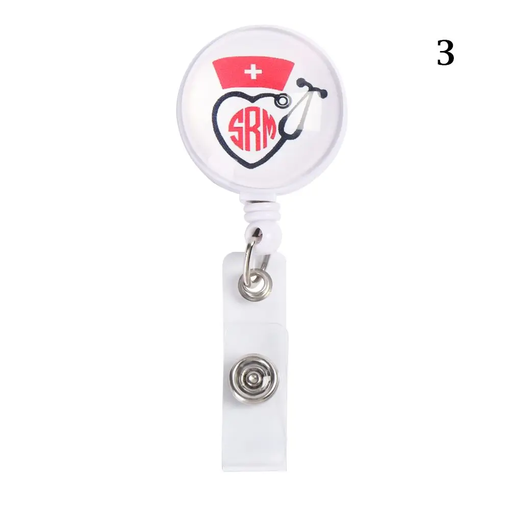 1pc Unisex Office Supplies Anti-Lost Clip Nurse ID Name Card Badge Holder Key Ring Lanyards