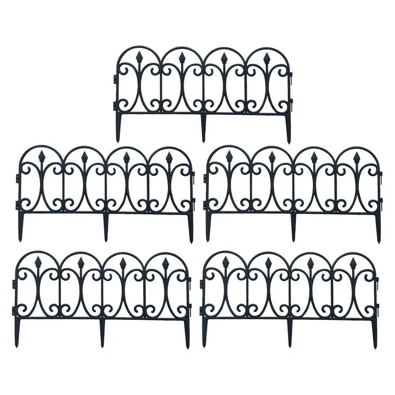 5 Pcs Splicable Removable Plastic Fence Outdoor Garden Lawn Edging Garden Fence Small Fence Wedding Decorative Fence beautiful