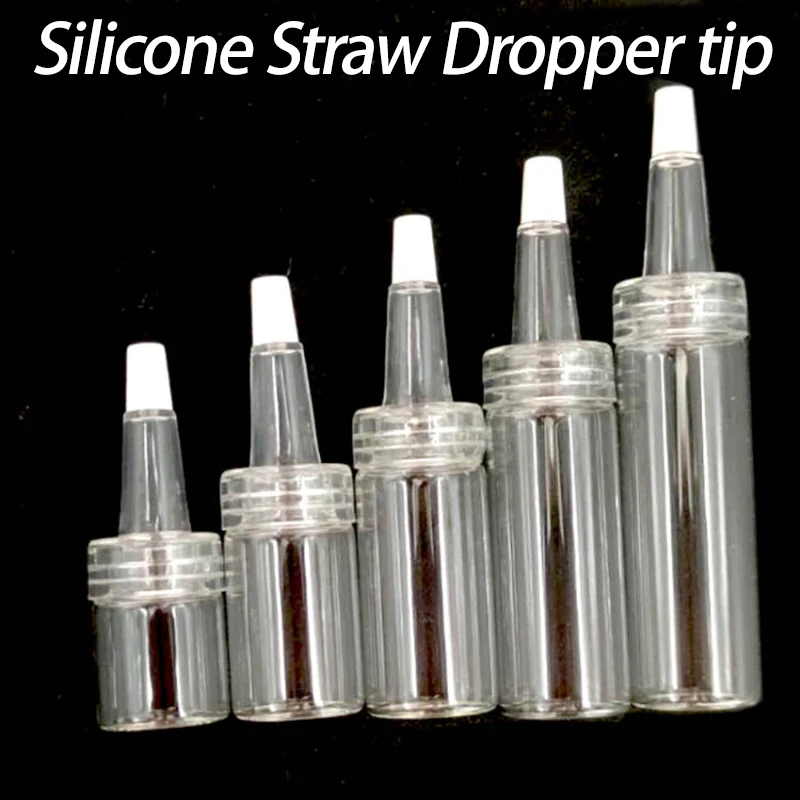 

50Pcs Silicone Straw Dropper Glass Squeeze Bottles Empty Dropper Bottle Clear Essence Ampoule Bottles Paint Dispenser Applicator