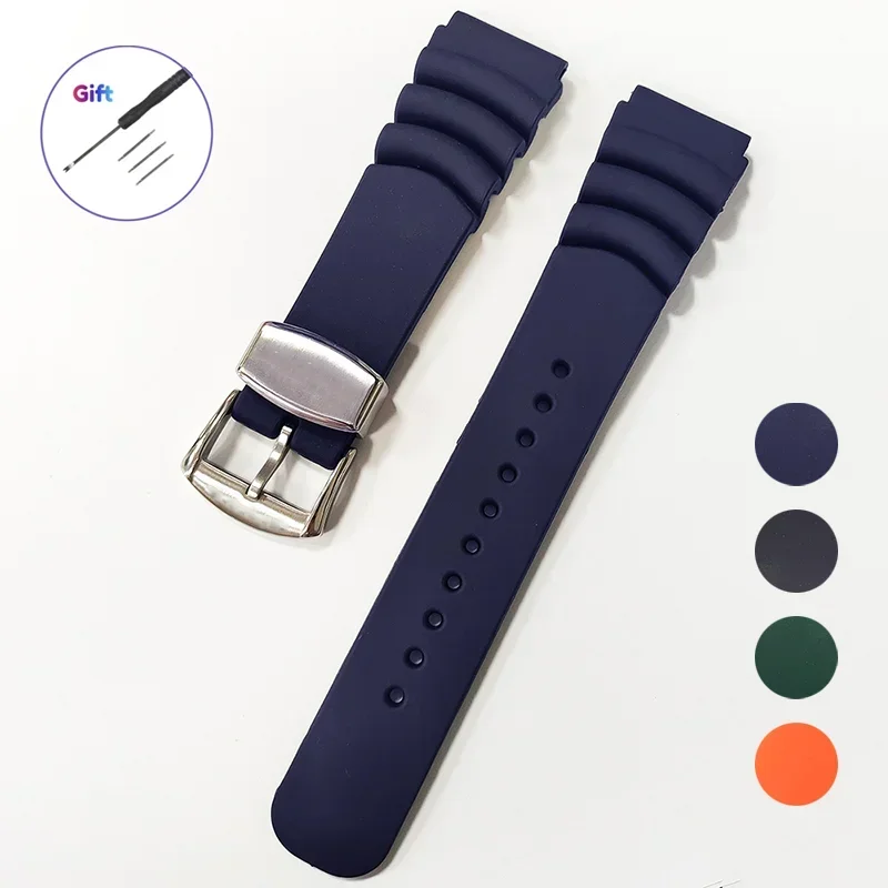 

20mm 22mm Resin Watch Strap for Men Waterproof Bracelet High Grade Solid Buckle Soft Sport Wristband Watches Accessories